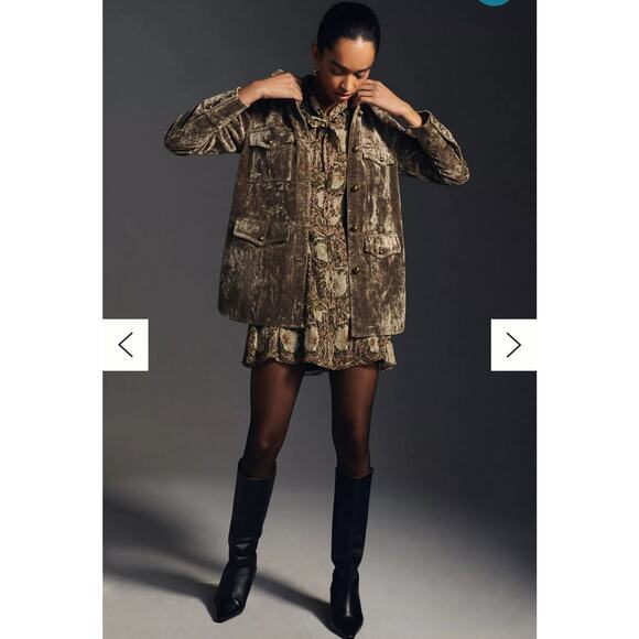 Anthropologie Velvet Utility Jacket Size Medium - Picture 4 of 4